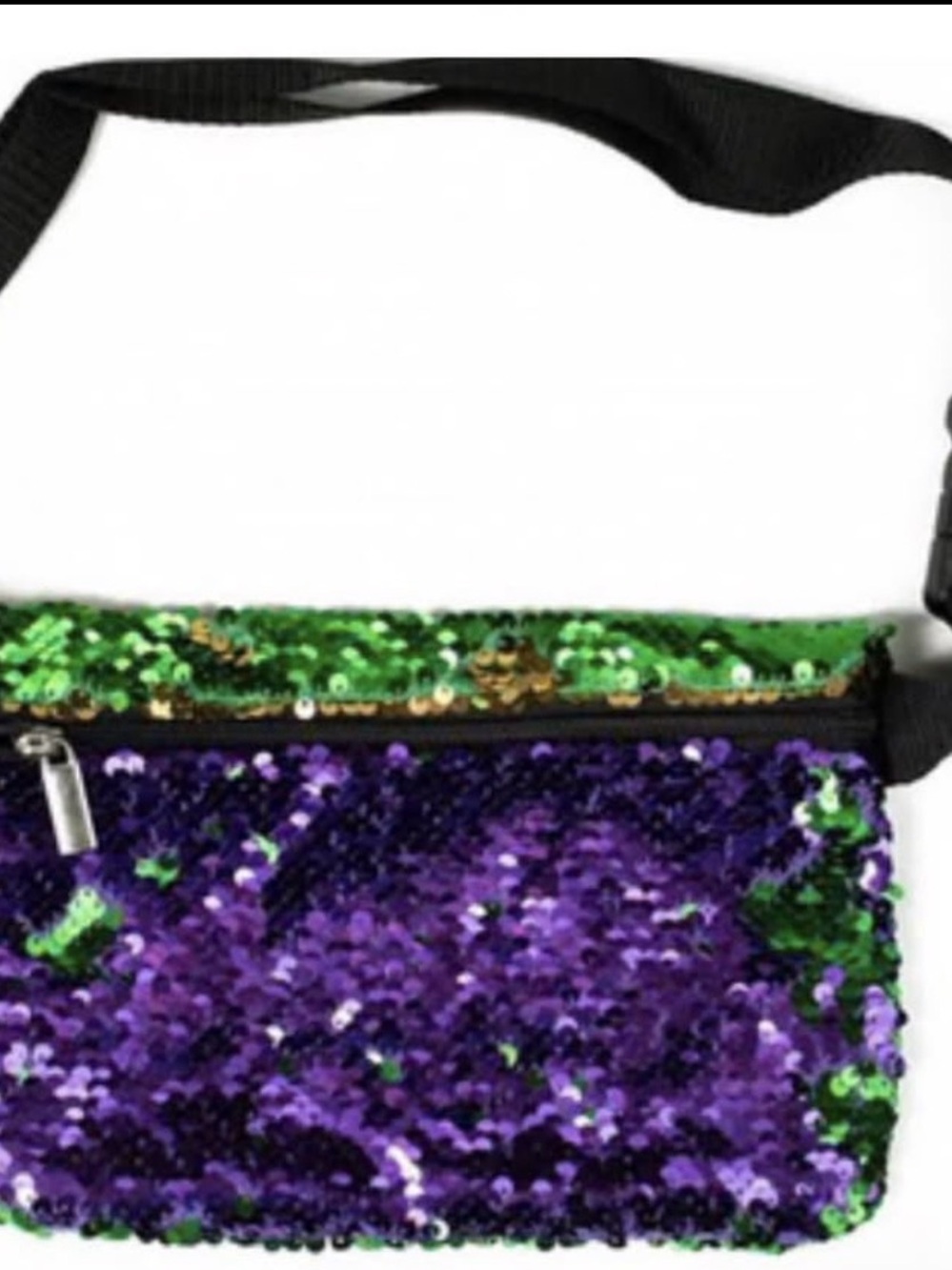 Sequin Crossbody Bag in Purple and Green